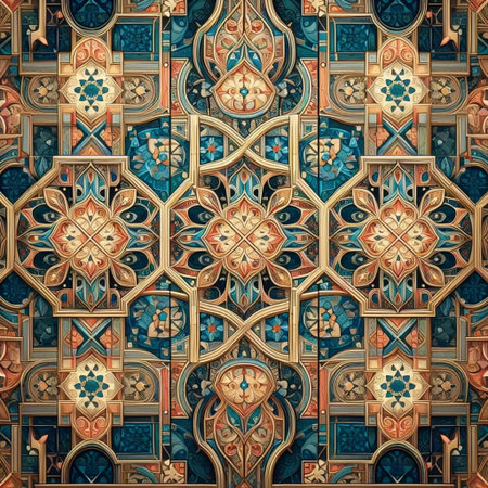 A stained glass mosaic wallpaper, Ai generated imageの写真素材