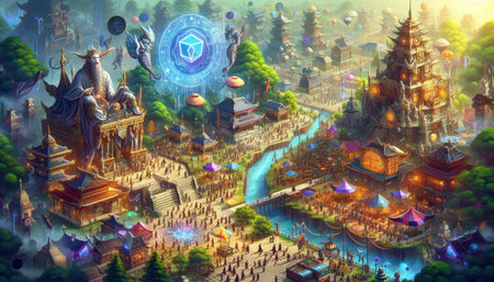 NFT-powered game world, AI generated image