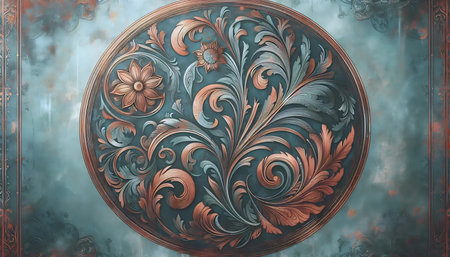 A oxidized copper wallpaper, Ai generated imageの写真素材