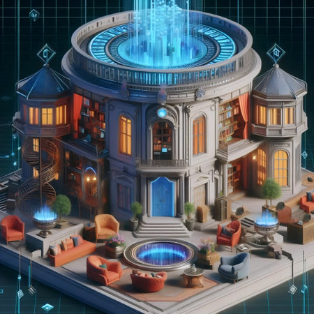 NFT Memory Palace, AI generated imageの写真素材