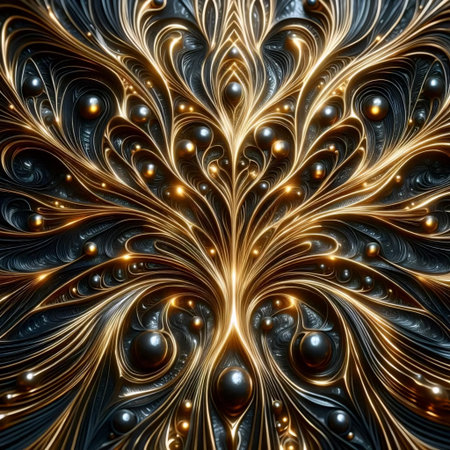 Generative fluid dynamics pattern, AI generated imageの写真素材