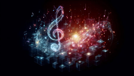 Generative Sound Sculpture, AI generated imageの写真素材