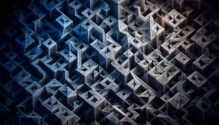 Morphing Geometric Tapestry, AI generated image