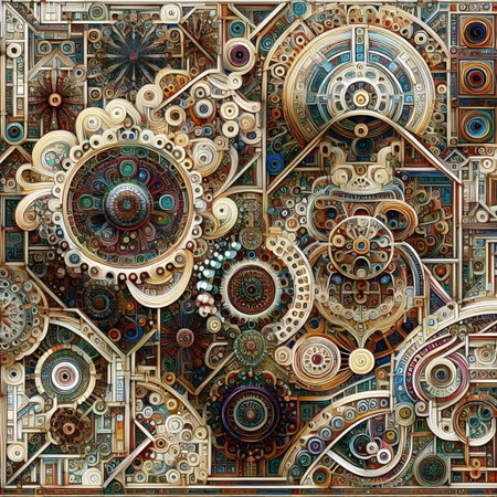 Generative cultural hybrid pattern, AI generated imageの写真素材