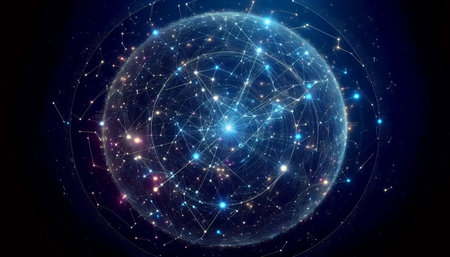 Algorithmic celestial map, AI generated image