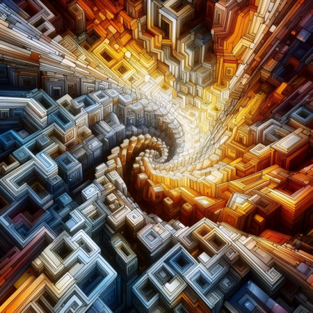 Morphing Geometric Tapestry, AI generated imageの写真素材