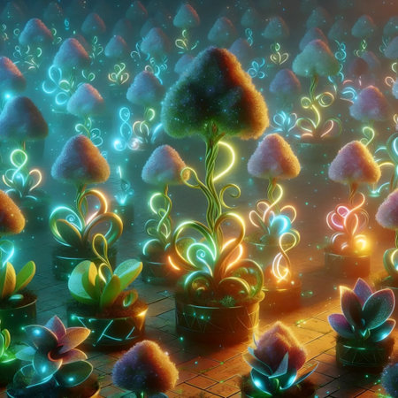 Quantum Flora Garden, AI generated imageの写真素材