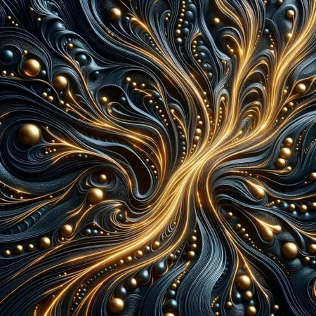 Generative fluid dynamics pattern, AI generated imageの写真素材