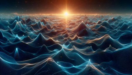 Generative Bioluminescent Waves, AI generated image