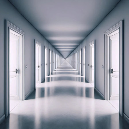 A never-ending fractal corridor, AI generated imageの写真素材