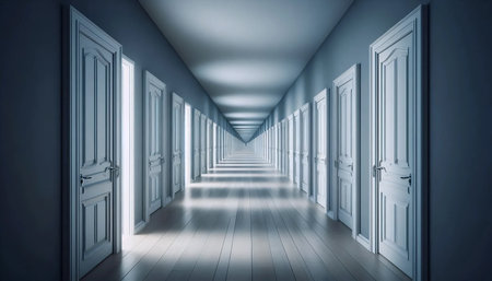 A never-ending fractal corridor, AI generated image
