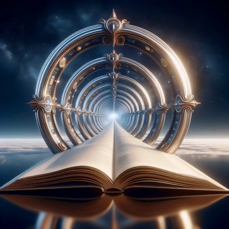 An infinite mirror book, AI generated imageの写真素材