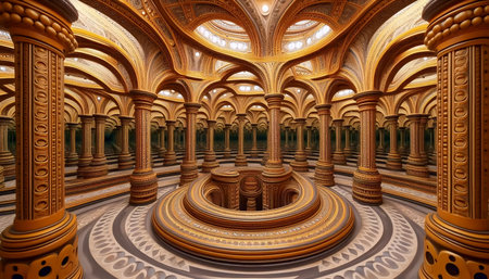 A recursive Droste effect room, AI generated imageの写真素材