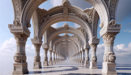 A fractal gateway to infinity, AI generated imageの写真素材