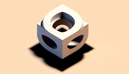 A floating impossible ring, AI generated imageの写真素材
