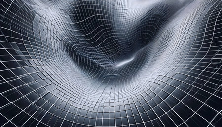 A morphing checkerboard illusion, AI generated imageの写真素材