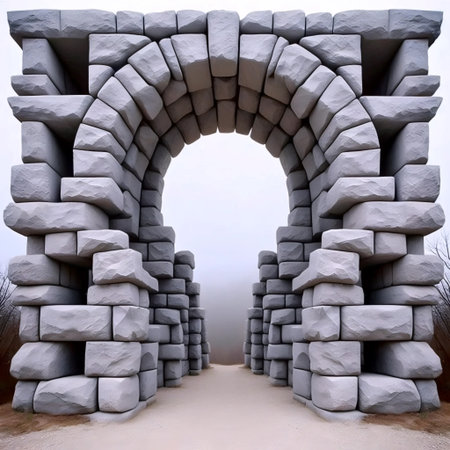 An impossible archway structure, AI generated imageの写真素材