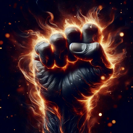 Fiery passion and determination, Ai generated image