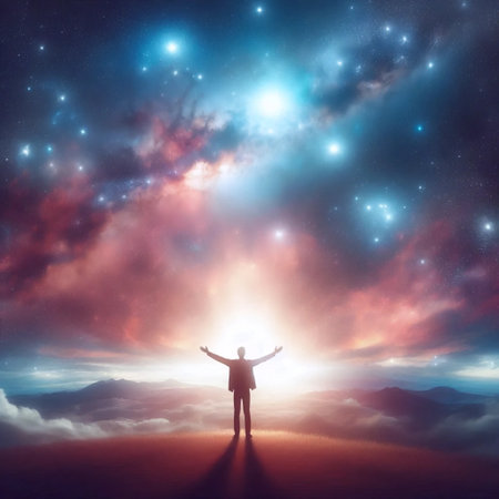 Awe and wonder at the universe, Ai generated imageの写真素材