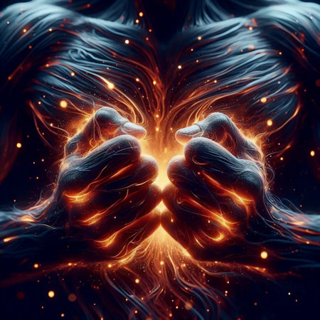 Fiery passion and determination, Ai generated imageの写真素材