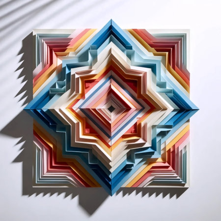 Abstract folded paper art, Ai generated imageの写真素材