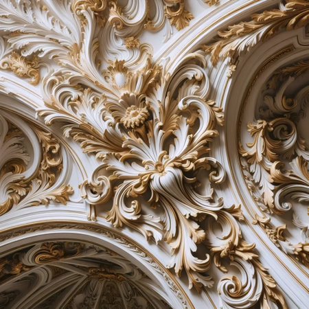 Ceiling rosette detail, Ai generated imageの写真素材
