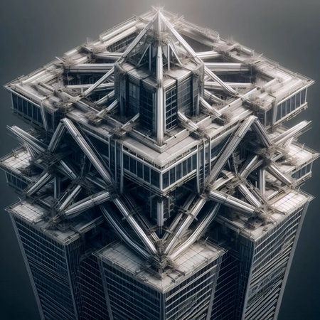 Glass and steel pinnacle, Ai generated imageの写真素材