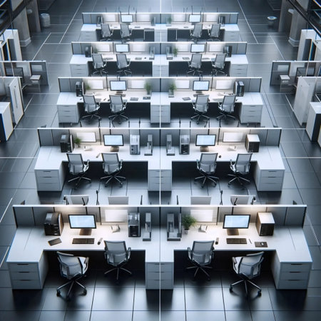 Standard workplace interior, Ai generated image