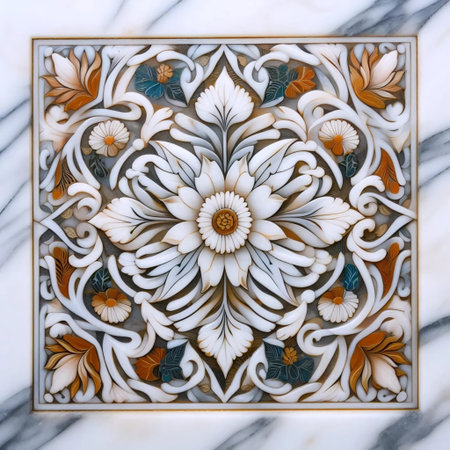 Pietra dura marble detail, Ai generated image