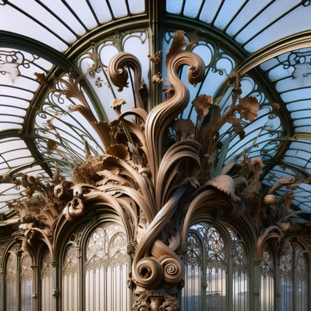 Paris Metro entrance detail, Ai generated imageの写真素材