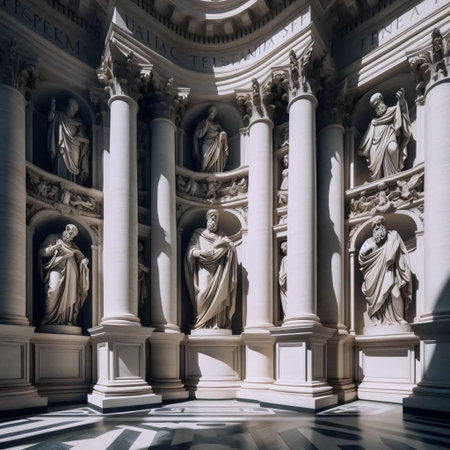 St. Peters Square colonnade, Ai generated imageの写真素材