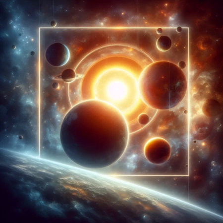 Solar system model, Ai generated imageの写真素材