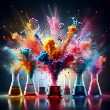 Chemical reaction, Ai generated imageの写真素材