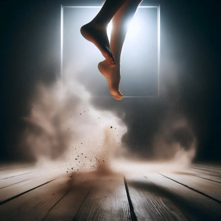 A dancers feet in motion, Ai generated image