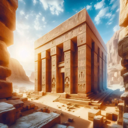 Ancient Egyptian ruins, Ai generated imageの写真素材