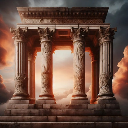 Ancient Roman ruinsの写真素材