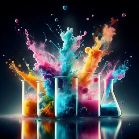 Chemical reaction, Ai generated imageの写真素材