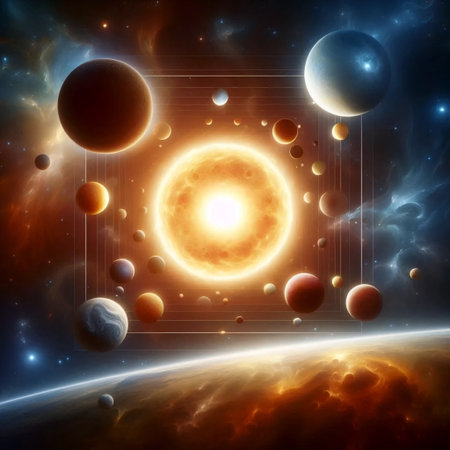 Solar system model, Ai generated image