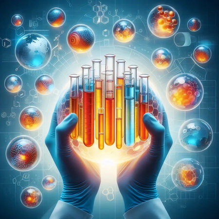 A scientists hands in lab, Ai generated image