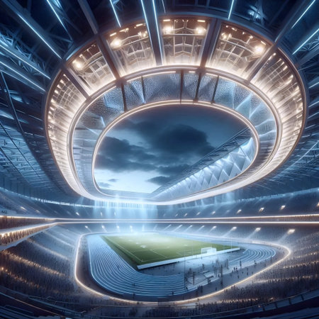 A modern sports arena, Ai generated imageの写真素材