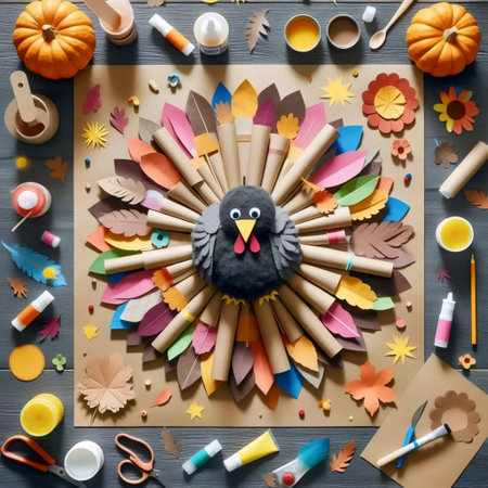 Kids Thanksgiving crafts, Ai generated image