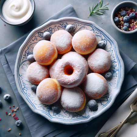 Hanukkah sufganiyot, Ai generated imageの写真素材
