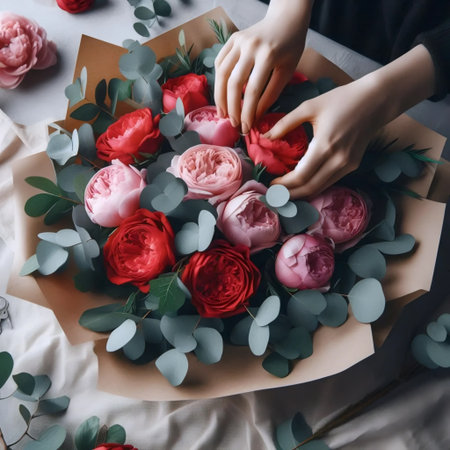 Flower bouquet arrangement, Ai generated imageの写真素材