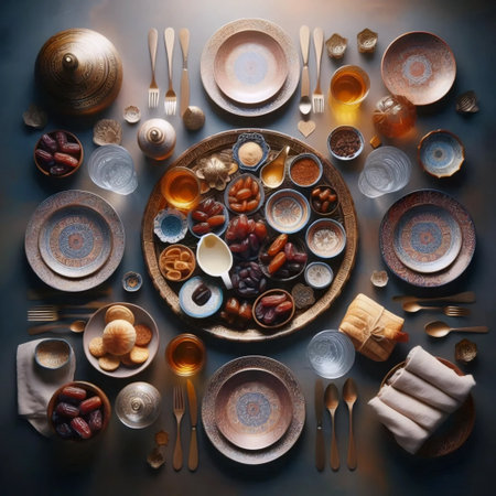 Iftar table spread, Ai generated image