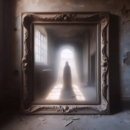 Haunted mirror illusion, Ai generated image