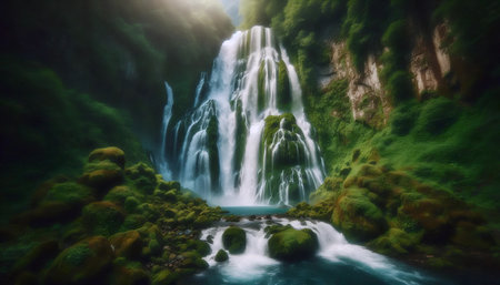 Lagodekhi waterfall, AI generated image