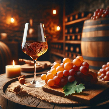 A Georgian wine still life, AI generated image
