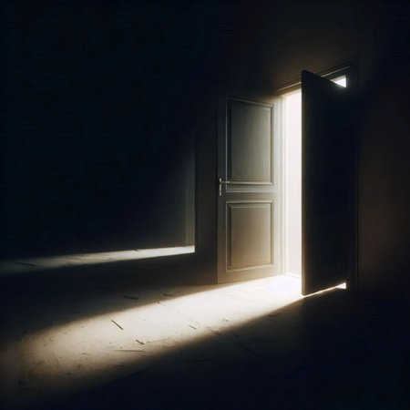 A door ajar to darkness, Ai generated image