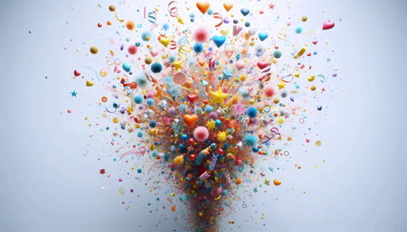 A burst of colorful confetti, Ai generated image