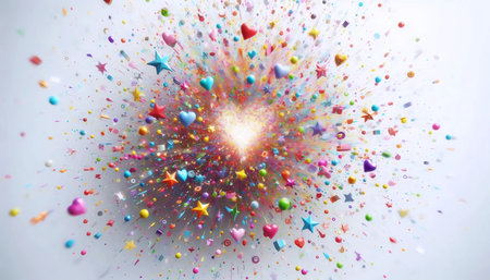 A burst of colorful confetti, Ai generated image